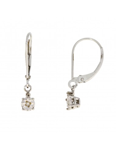 Natural Diamond Dangle Earrings 14KT White Gold paiement sécurisé