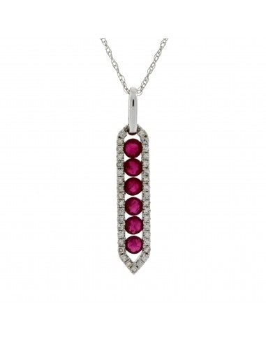 .76ct Ruby Diamond Fashion Pendants 14KT White Gold de la marque