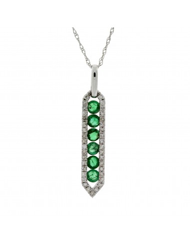 .70ct Emerald Diamond Fashion Pendants 14KT White Gold france