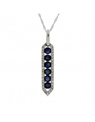 .76ct Sapphire Diamond Fashion Pendants 14KT White Gold votre