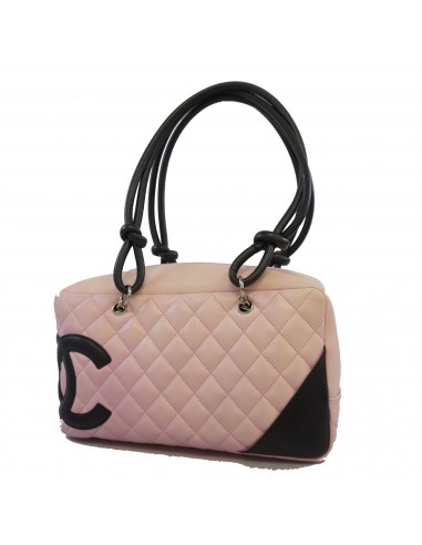 Auth Chanel Ligne Cambon Shoulder Bag Womens Leather HandbagShoulder Bag Pink 2023