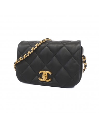 Auth Chanel Matelasse Chain Shoulder Womens Leather Shoulder Bag Black 50-70% off 