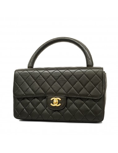 Auth Chanel Matelasse Parent-child Bag Womens Leather Handbag Black le des métaux précieux