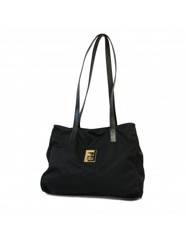 Auth Fendi Tote Bag Nylon Black Gold Metal 50-70% off 