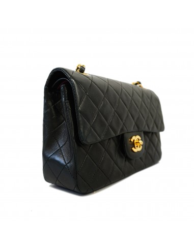 Auth Chanel Shoulder Bag Matrasse W Flap W Chain Shoulder Bag Lambskin Black Gold Metal de l' environnement