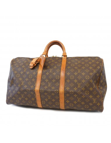 Auth Louis Vuitton Monogram Keepol 55 M41424 MenWomenUnisex Boston BagHandbag de pas cher