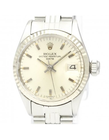 ROLEX Oyster Perpetual Date 6517 White Gold Steel Ladies Watch online