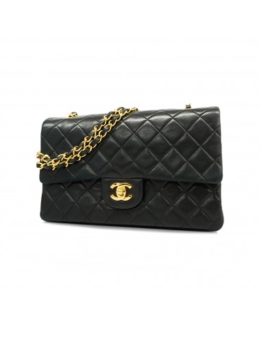 Auth Chanel Shoulder Bag Matrasse W Flap W Chain Lambskin Black Gold Metal vous aussi creer 