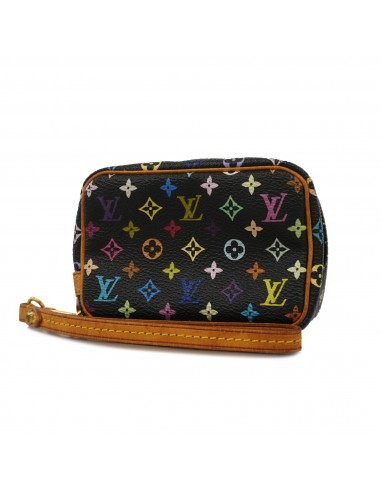 Auth Louis Vuitton Monogram Multicolore Truth Wapiti M58034 Womens Pouch Noir Economisez 